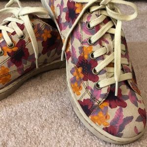 Born Pink & Orange Floral Lace Up Sneakers